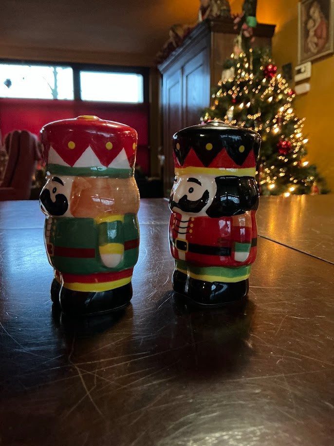 Christmas vintage nutcracker salt and pepper shakers