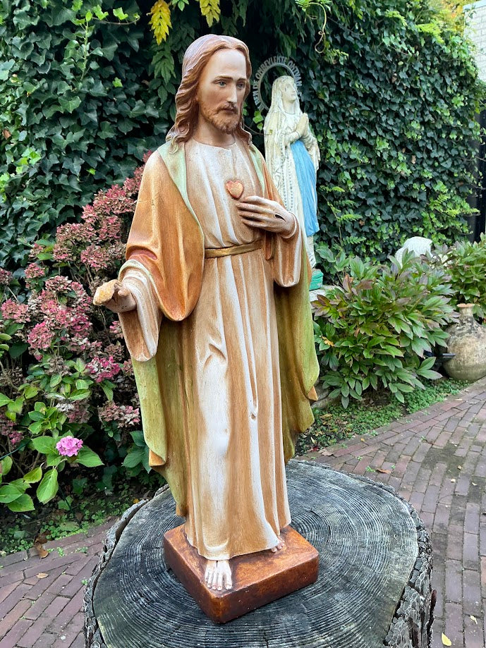 Wunderschöne Heiligenfigur Herz-Jesu-Jesus Jan Verdonck