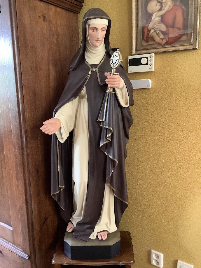 ¡Atención! SOLO RECOGIDA: Estatuilla religiosa belga única y rara de Santa Clara