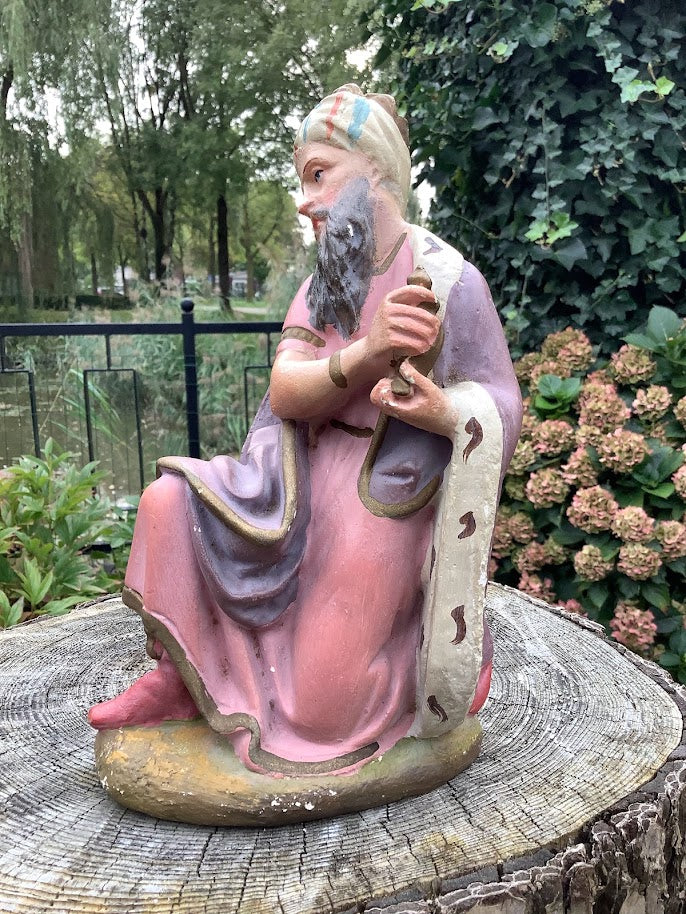 Grande statue belge de crèche de Noël représentant les Rois mages