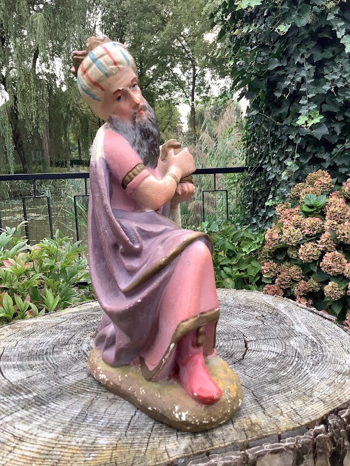 Grande statue belge de crèche de Noël représentant les Rois mages