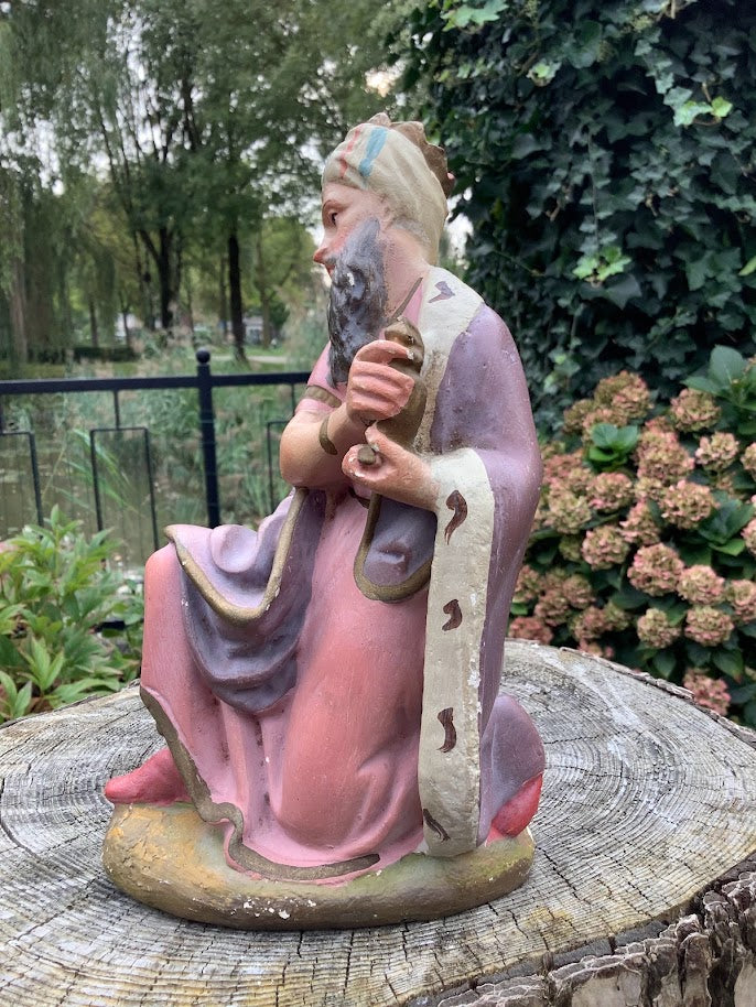 Grande statue belge de crèche de Noël représentant les Rois mages