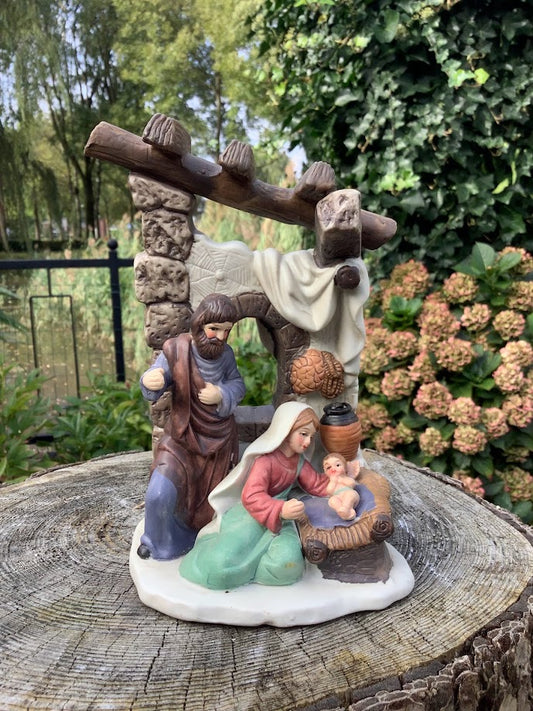 Kerst leuke oude porseleinen kerstgroep