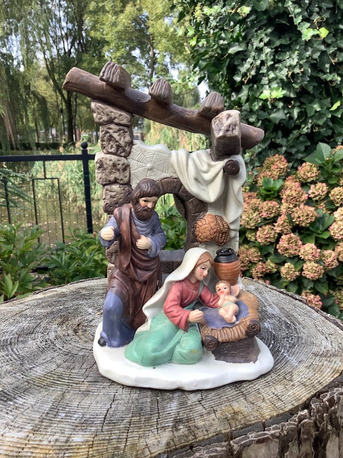 Kerst leuke oude porseleinen kerstgroep