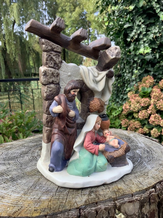 Kerst leuke oude porseleinen kerstgroep