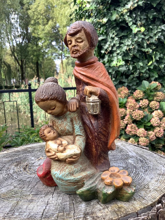 Kerst leuke oude stenen kerstgroep