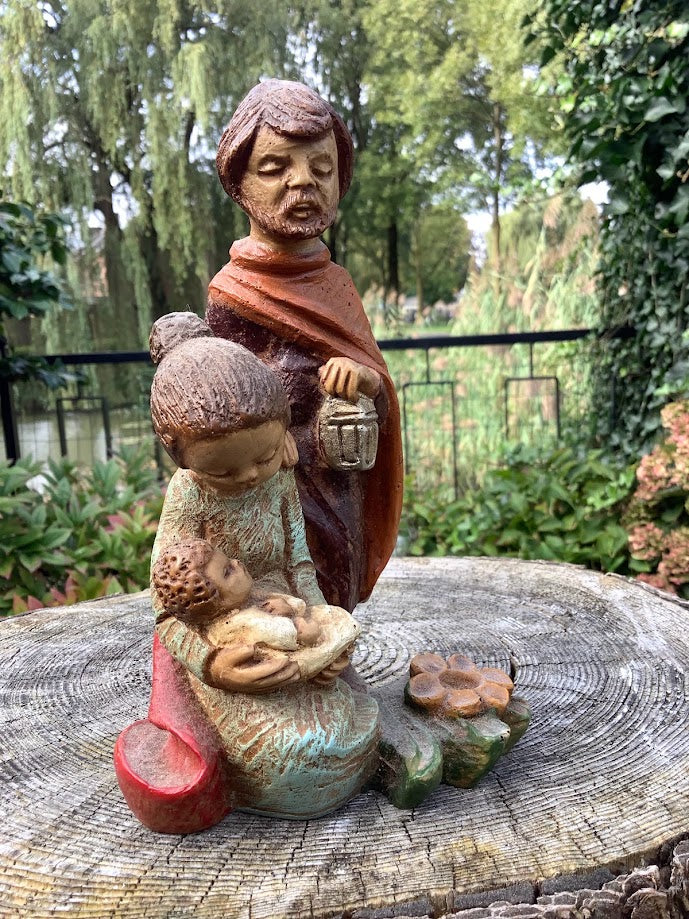 Kerst leuke oude stenen kerstgroep