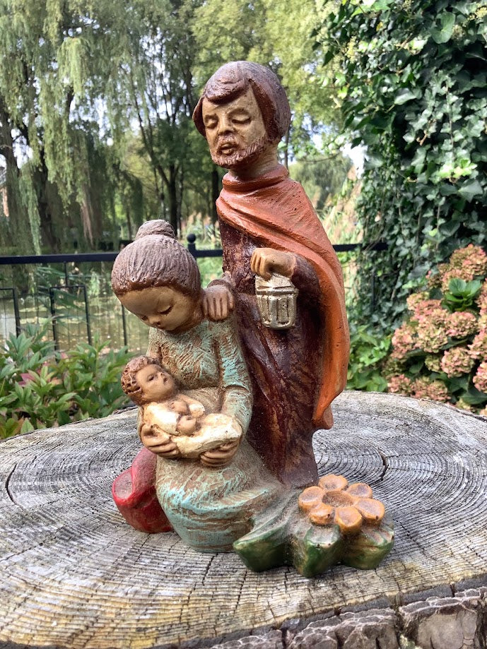 Kerst leuke oude stenen kerstgroep