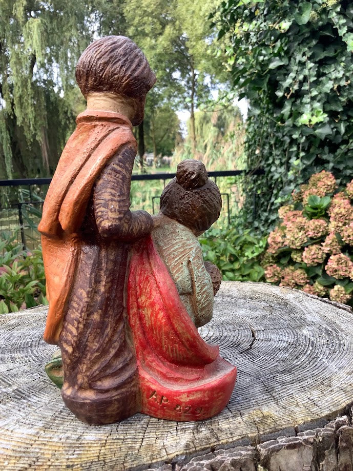 Kerst leuke oude stenen kerstgroep