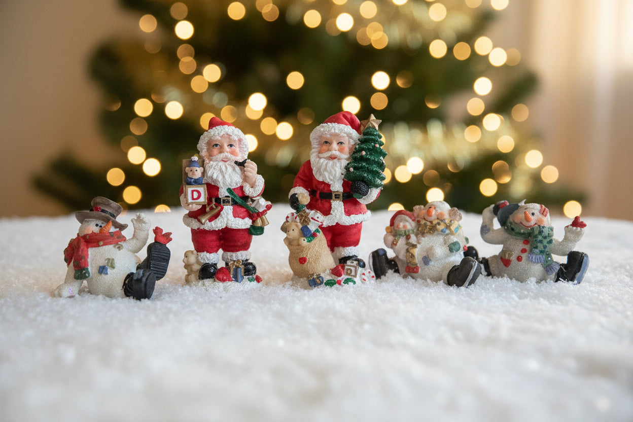Kerst verzameling kerstmannen , sneeuwpop, sneeuwmannen