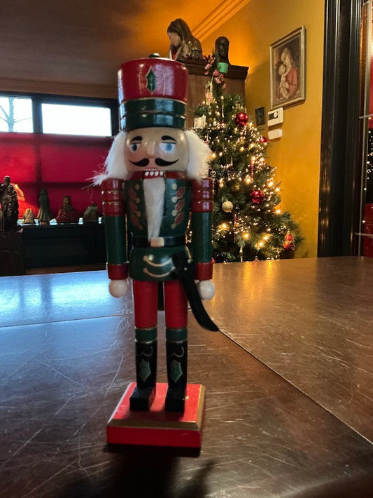 Christmas beautiful vintage wooden nutcracker good luck charm