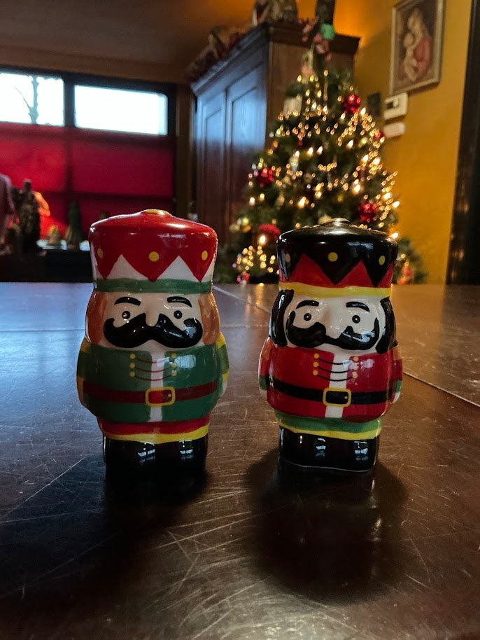Christmas vintage nutcracker salt and pepper shakers