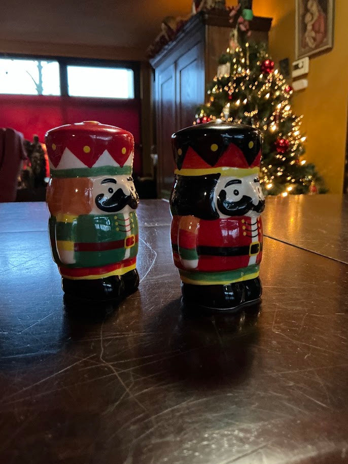 Christmas vintage nutcracker salt and pepper shakers