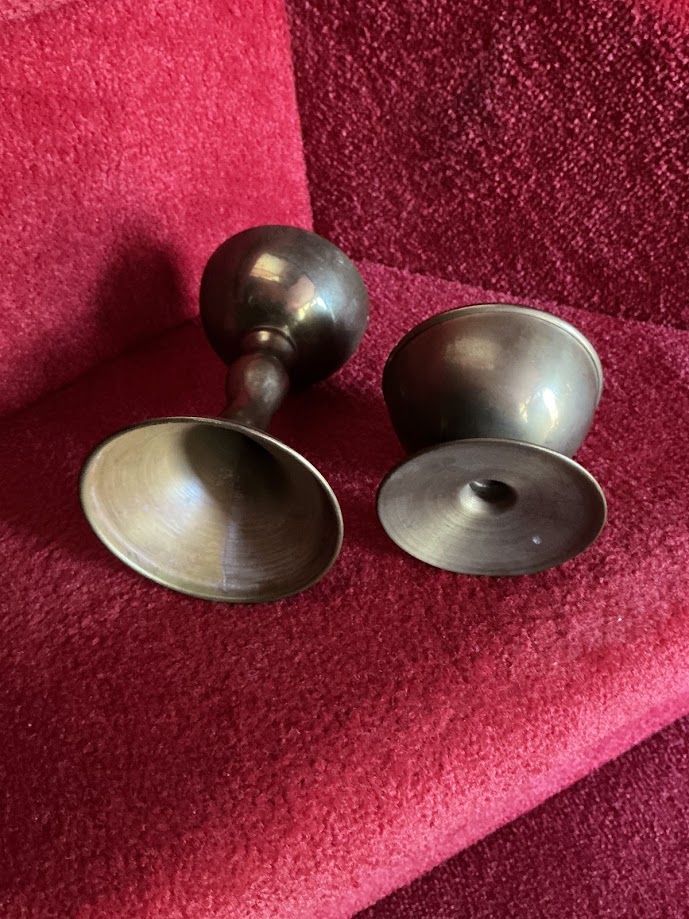 Antieke Koperen Kelk & Ciborie 1920-1930 | Religieus Priester Set | Belgisch Antiek