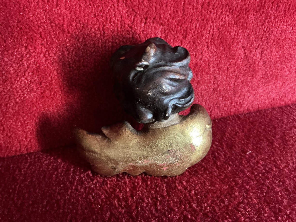 Antieke houten gevleugelde engel putti cherubijn
