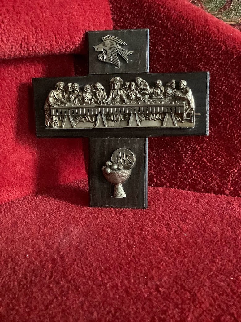 Religie mooi houten kruis laatste avondmaal