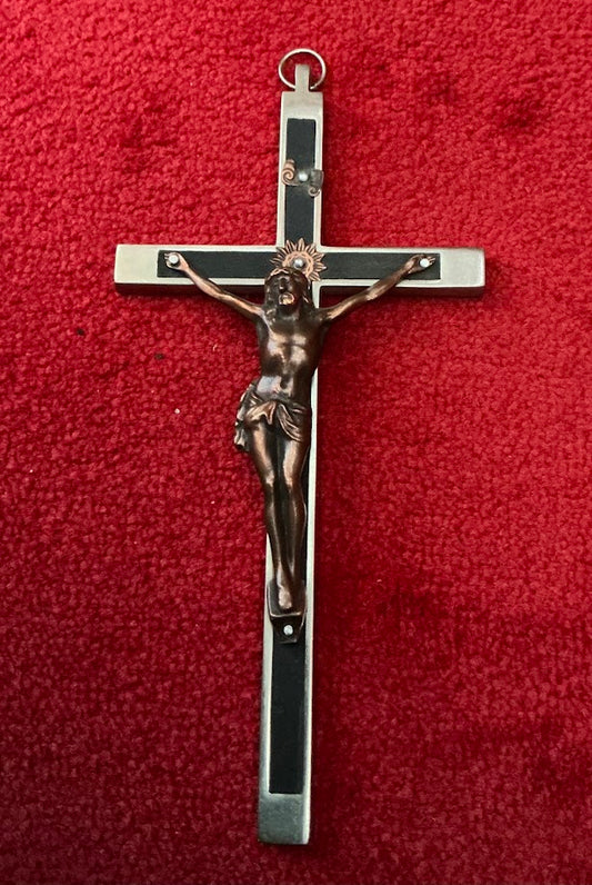 Large Antique French Nun's Cross with Ebony and Corpus