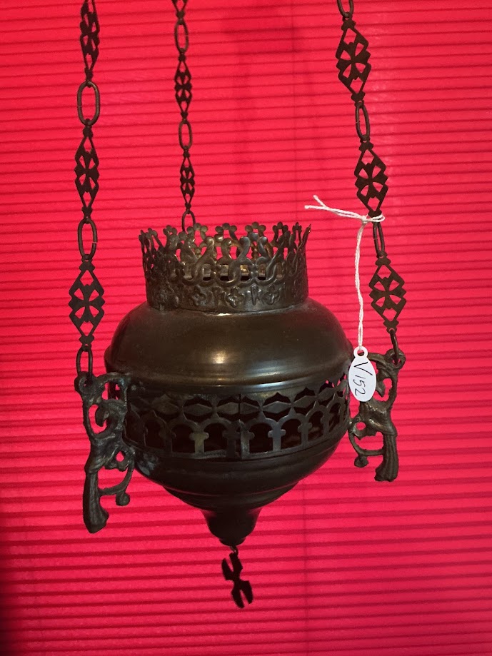 Antieke Franse koperen godslamp Kerk
