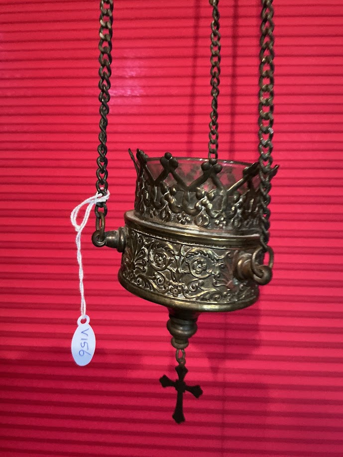 Antieke Franse godslamp kerk rijkelijk bewerkt