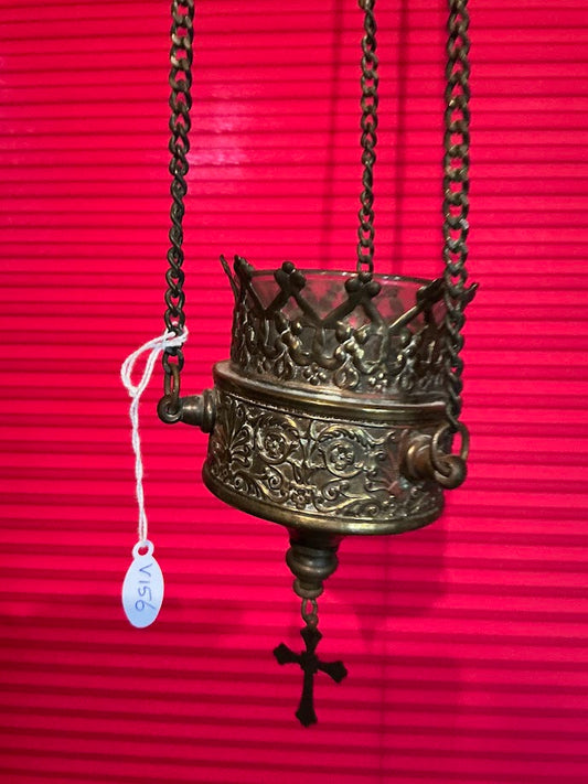 Antique French sanctuary lamp church richly decorated