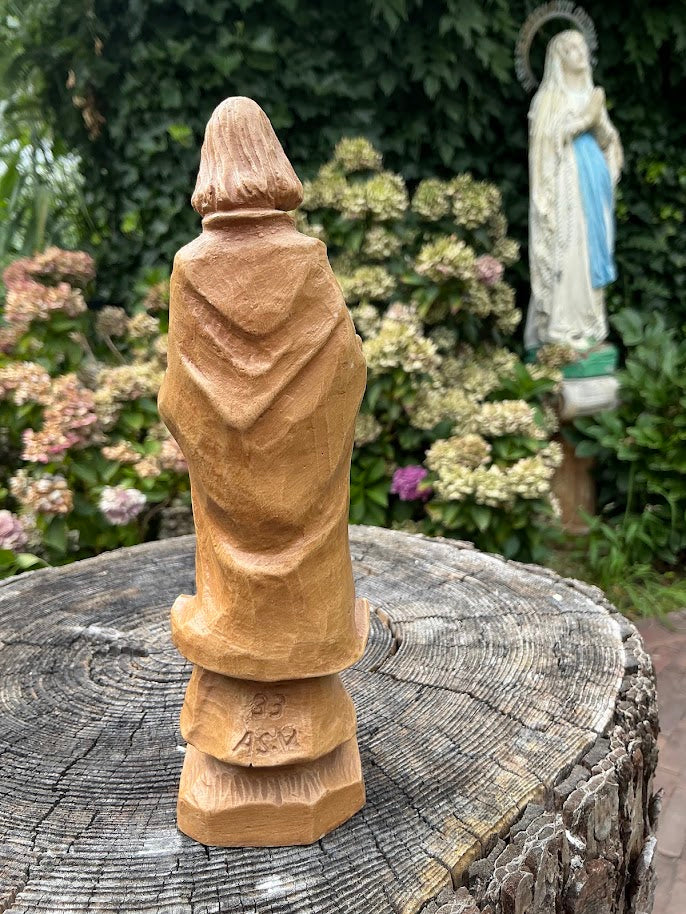 Italiaans oud houten heiligenbeeld Jezus heilig hart