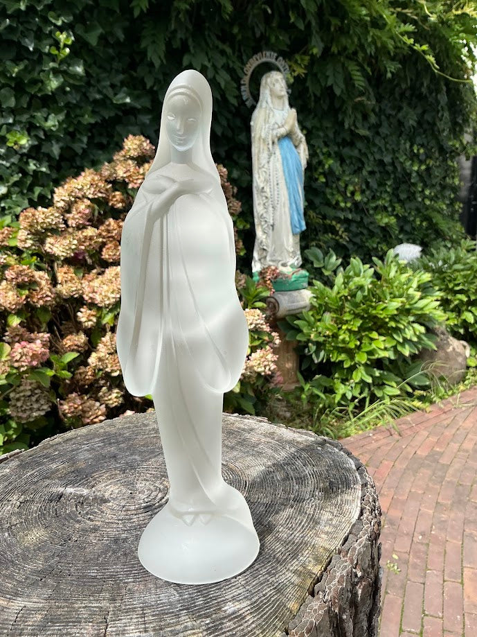 Fostoria Glass Madonna "Silver Mist" Heilige Maagd Maria
