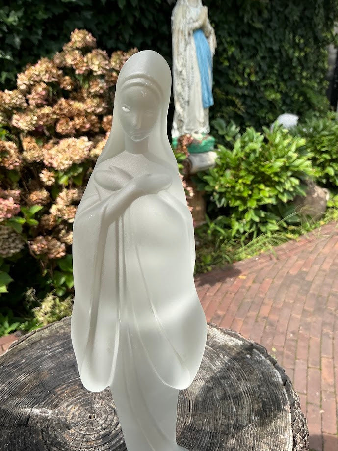 Fostoria Glass Madonna "Silver Mist" Heilige Maagd Maria