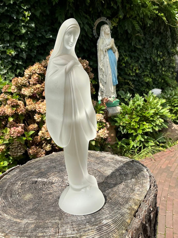 Fostoria Glass Madonna "Silver Mist" Heilige Maagd Maria