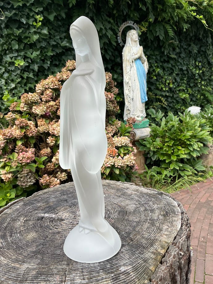 Fostoria Glass Madonna "Silver Mist" Heilige Maagd Maria