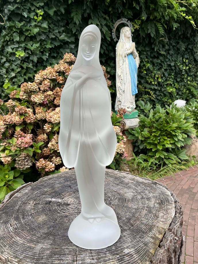 Fostoria Glass Madonna "Silver Mist" Heilige Maagd Maria