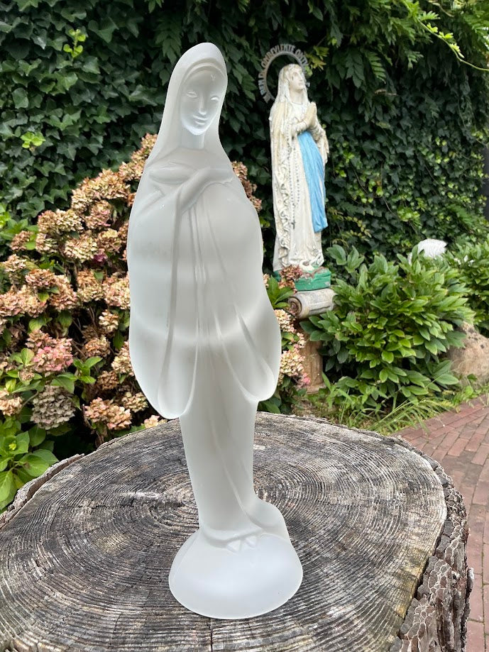 Fostoria Glass Madonna "Silver Mist" Heilige Maagd Maria