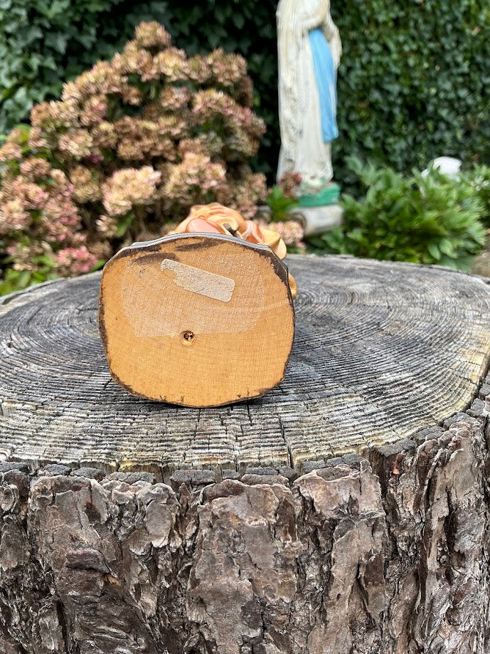 Houten heilige Beeld St Clara van Assisi met Monstrans