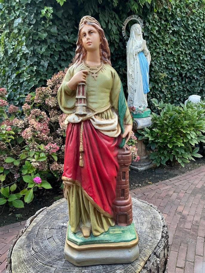 Zeldzaam standbeeld St. Barbara van Nicomedie