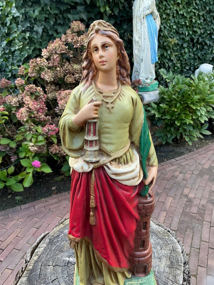 Zeldzaam standbeeld St. Barbara van Nicomedie