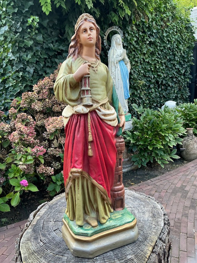 Zeldzaam standbeeld St. Barbara van Nicomedie