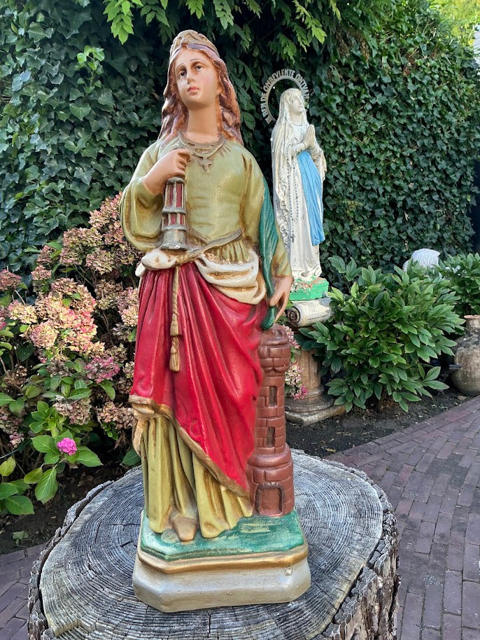 Zeldzaam standbeeld St. Barbara van Nicomedie