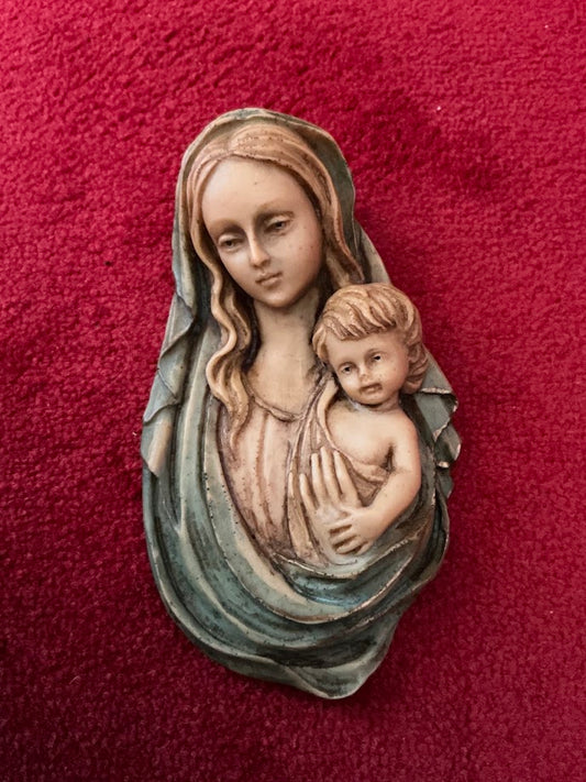 Wandbeeld Maria met kindje binnen/buiten