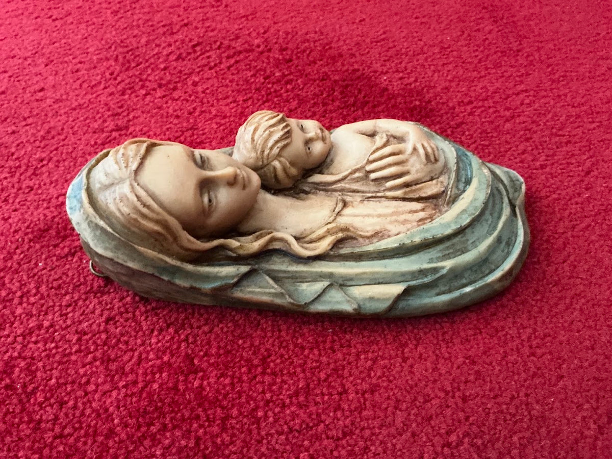 Wandbeeld Maria met kindje binnen/buiten