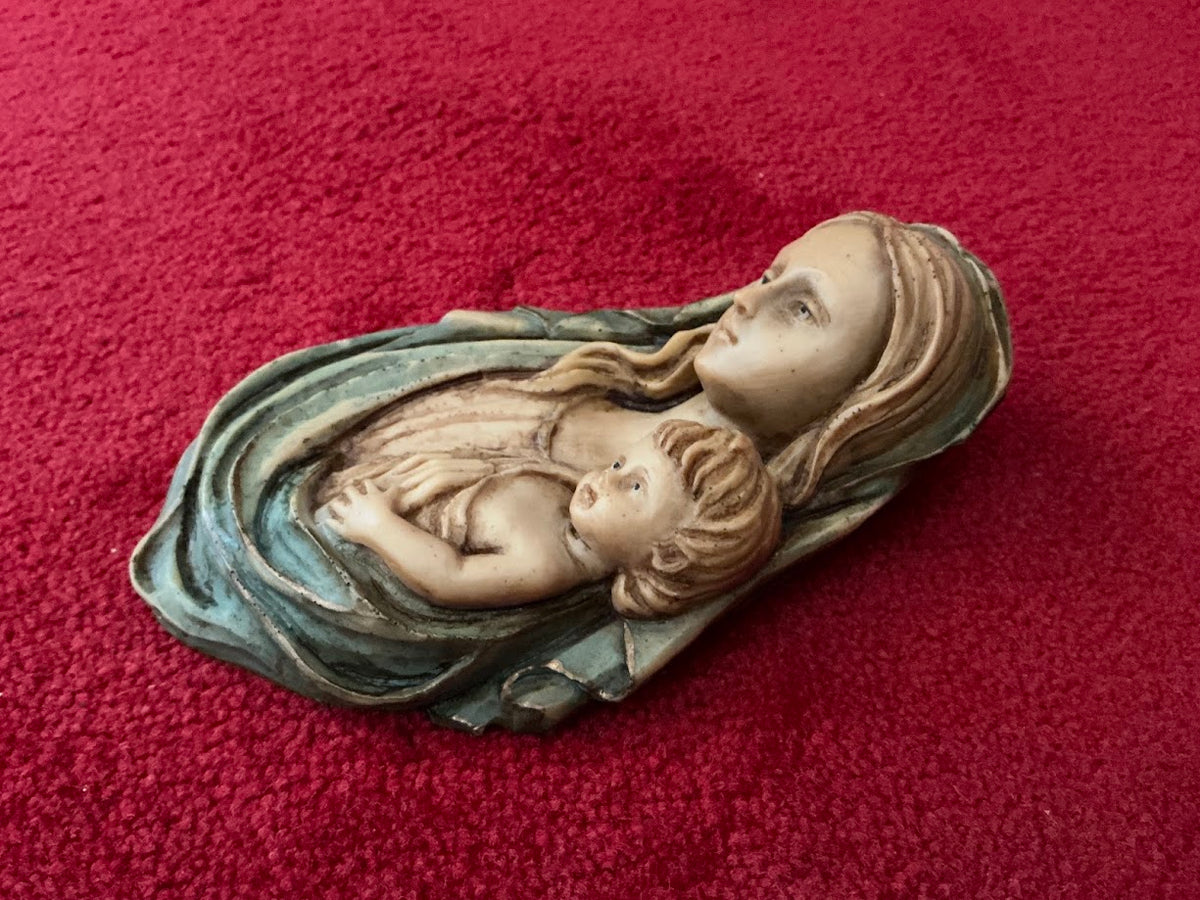 Wandbeeld Maria met kindje binnen/buiten
