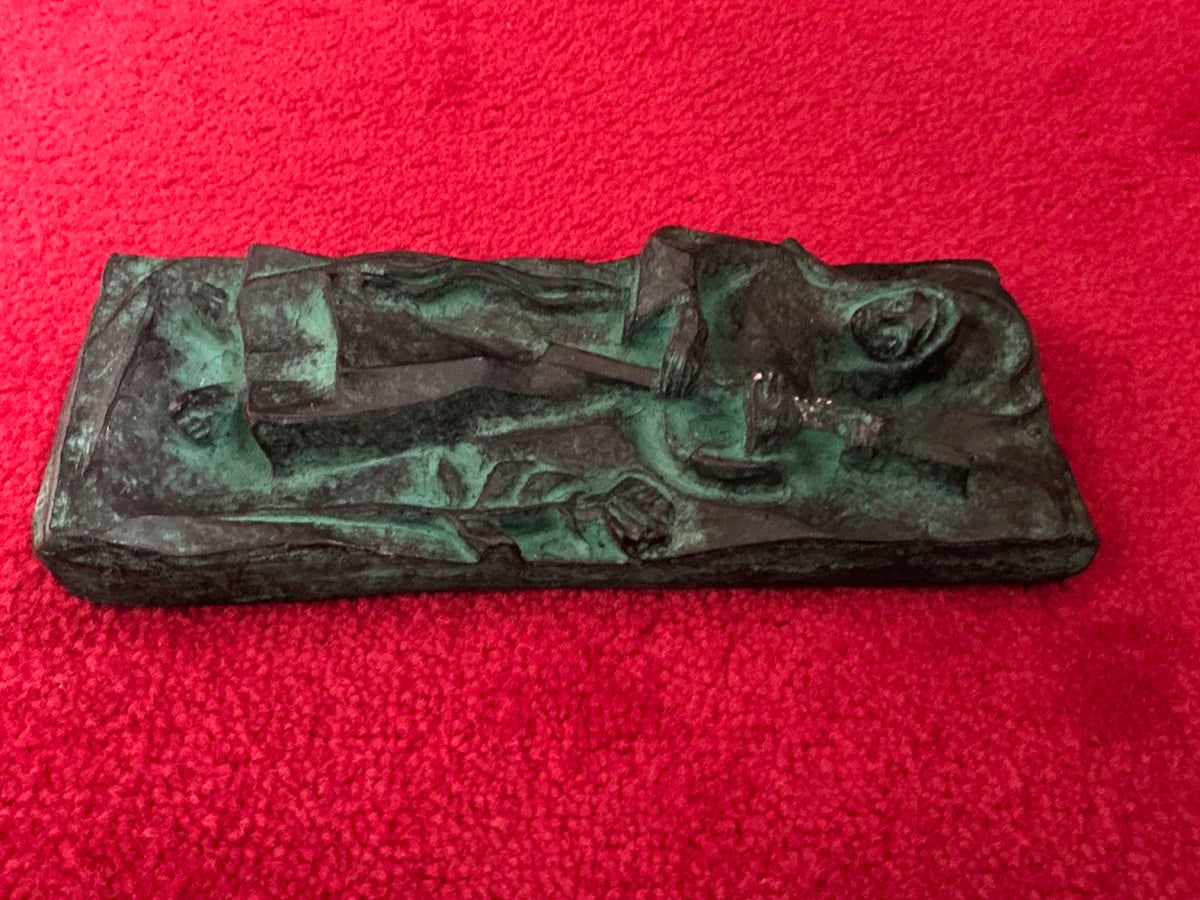 Uniek stenen plaquette reliëf H. Theresia binnen /buiten