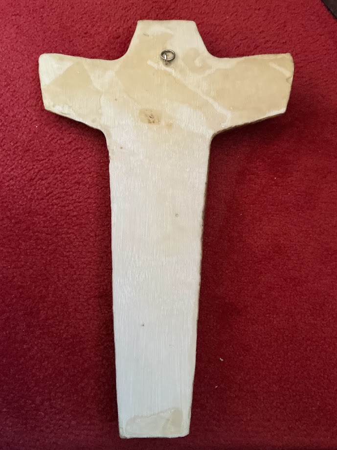 Magnifique crucifix français antique, décoration murale religieuse