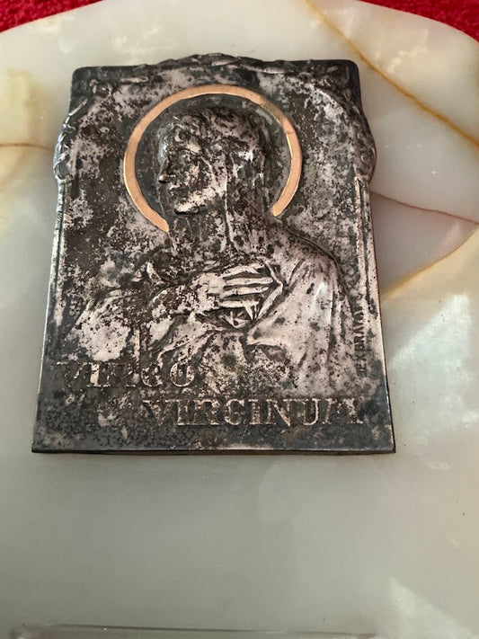 Antiek Frans Wijwaterbak Exbrayat Virgo Virginum