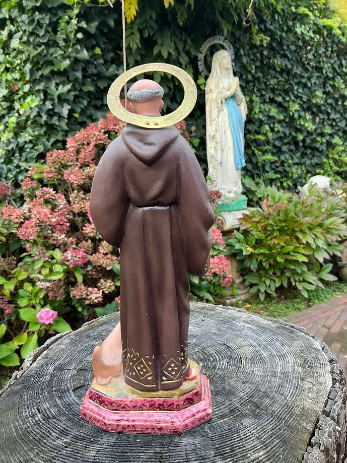 Belgian statue of Saint Anthony the Abbot with a pig