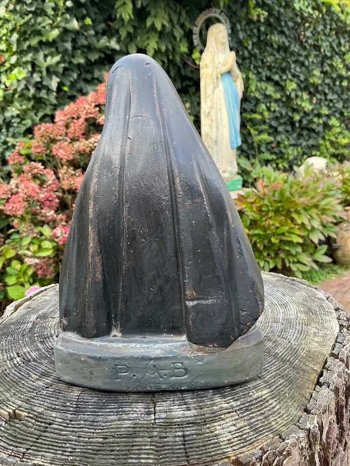 Antique French statue of Saint Rita, bust