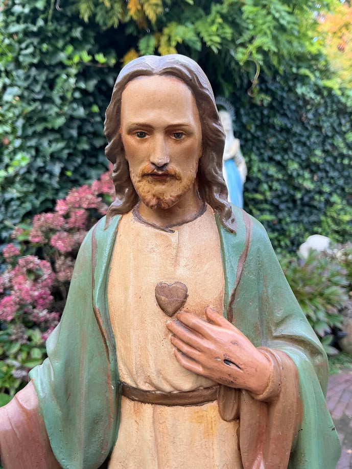 Wunderschöne Heiligenfigur Herz-Jesu-Jesus Jan Verdonck