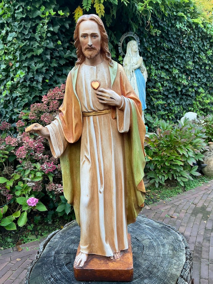 Wunderschöne Heiligenfigur Herz-Jesu-Jesus Jan Verdonck