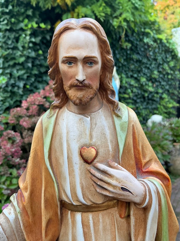 Wunderschöne Heiligenfigur Herz-Jesu-Jesus Jan Verdonck