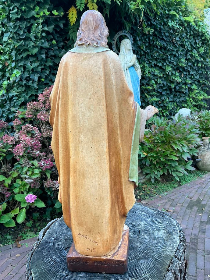 Wunderschöne Heiligenfigur Herz-Jesu-Jesus Jan Verdonck