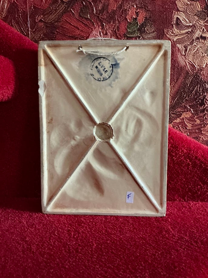 Religie oude wand plaquette kerstgroep kerstmis